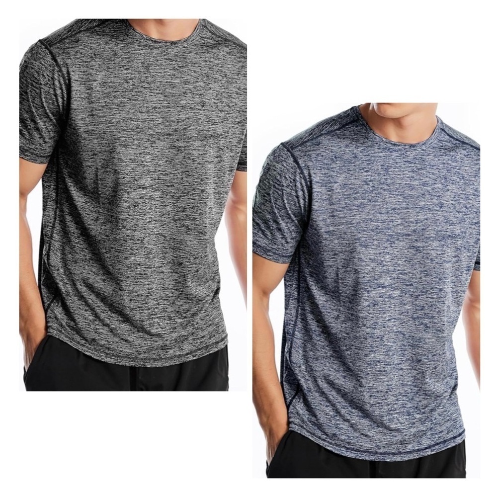 NWT Set of 2 Mens T Shirts Athletic Performance By Zengio Lt Blue and Black XS
